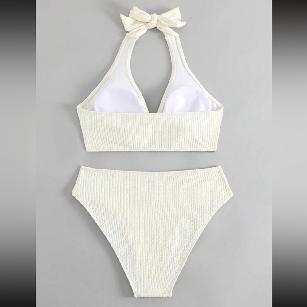 NEW Summer Halter 2 Piece Swimsuit High Cut Tie Back Bikini Set - Picture 4 of 8